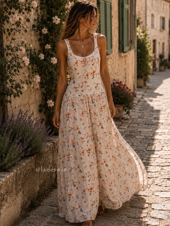 Caroline Constas Dresses & Skirts - Caroline Constas Ivory Floral Linen Maxi Dress S NWT